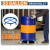 55 Gallon Drum Dolly, 1000 lbs Load Capacity Trash Can Dolly With 4 Swivel Casters & Cross Braces, Non Tipping Hand Truck, Barrel Dolly - 3 of 4