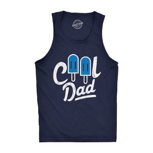 Mens Cool Dad Popsicle Fitness Tank Funny Summer Fathers Day Appreciation Graphic Tanktop - Crazy Dog Men's Tank Top - 1 of 4
