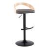 30" Contemporary Swivel Adjustable Barstool with Curved Low Back and Rounded T Footrest for Kitchen or Home Bar, Set of 2 - 2 of 4