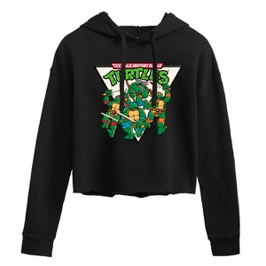 Women's - Teenage Mutant Ninja Turtles - Triangle Logo Cropped Graphic Hoodie - 1 of 3