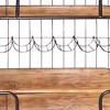 2 Shelves and Metal Frame Bar Cart with Wooden Top Black/Brown - The Urban Port - 4 of 4
