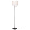 Cresswell Lighting 60" Swing Arm Floor Lamp Black: Linen Shade, Metal Body, UL Listed - 2 of 4