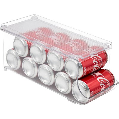 Sorbus Clear Plastic Soda Can Organizer with Lid - Holds 9 Cans Each