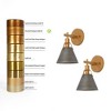 LNC Nero 6-in W 2-Lights Modern/Contemporary  Wall Lights,2 Pack, Gold/Gray - 4 of 4
