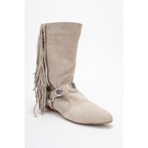 Selora - Beige Suede Leather Buckle Western Boot (Women) beige suede 7 Forever & Always Shoes US - 1 of 4