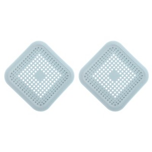 Unique Bargains Shower Drain Hair Catcher Square Drain Cover with Anti-slip Point Silicone Hair Stopper - 1 of 4