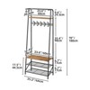 31.5''Coat Rack, 3-in-1 Hall Tree with Shoe Bench - 2 of 4