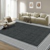 Washable Modern Bordered Rug Non Slip Low Pile Rug Soft Throw Floor Cover Foldable Indoor Carpet for Living Room Bedroom Playroom Nursery - 3 of 4