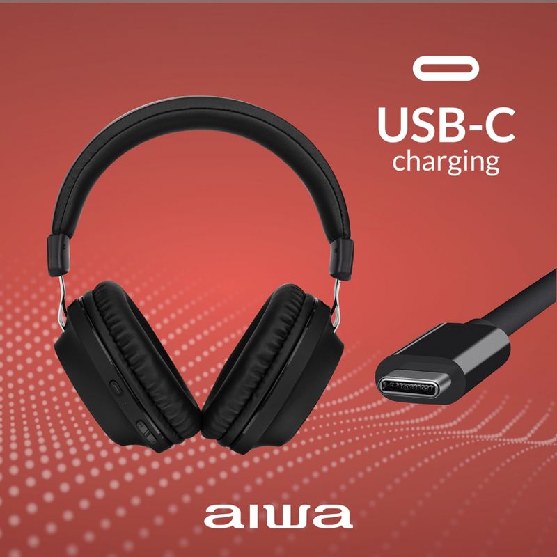 AIWA BT-1 Over Ear Wireless Bluetooth Headphones, 5 of 9