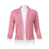 Women s 3/4 Sleeve Cropped Cardigan Sweaters Open Front Knit Short Bolero Shrugs Dusty Pink 4XL - 3 of 4