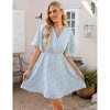Women's Floral Dress Casual Short Sleeve Sundress Swing A Line Maxi Dresses - 4 of 4