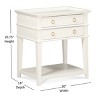 CAVINAS Vintage Night Stand Wooden Bedside Table 2-Drawer End Table with Tray Top Design, Brushed Gold Ring Pulls for Bedroom, Living Room - 2 of 4