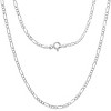 Steeltime 24" Italiansterling silver figaro chain necklace - 2 of 3