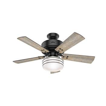 44" Cedar Key Damp Rated Ceiling Fan with Remote Black (Includes LED Light Bulb) - Hunter Fan
