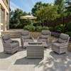Belord 6-INCH Extra Thick Cushion Outdoor Patio Furniture Set with Swivel Glider Patio Chair Set of 4, 5 Pieces Patio Furniture Set with Firepit Table - 3 of 4