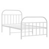 vidaXL 12" White Twin XL Metal Bed Frame with Headboard & Footboard No Mattress - 2 of 4