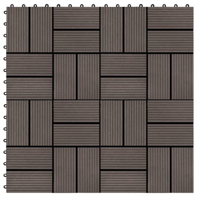 vidaXL 11 pcs Decking Tiles WPC 11.8"x11.8" 1 sqm Dark Brown