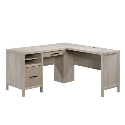 Pacific View L-Shaped Desk with Drawer Chalked Chestnut - Sauder