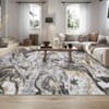Faux Wool  Modern Abstract Machine Washable Area Rug Non Slip Soft Floor Carpet Low Pile Rug Foldable Nursery Rug for Bedroom - 3 of 4