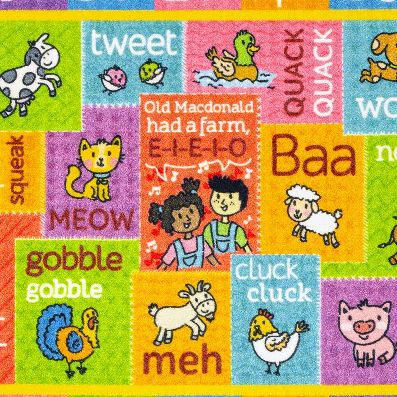 KC CUBS Boy & Girl Kids ABC Alphabet W/ Animals & Sounds Educational Learning & Fun Game Play Nursery Bedroom Classroom Rug Carpet, 4 of 11