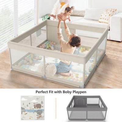 Fodoss Baby Playpen with Mat ，47 x 47 In Playpen for Babies and Toddlers, Indoor & Outdoor Activity Center, Safety Baby Fence