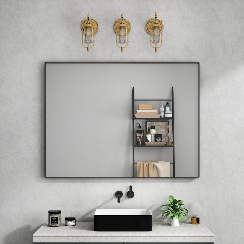 Organnice Black Frame Bathroom Vanity Mirror, 4 of 6