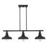 3-Light Island Pendant Chandelier With Matte Black Finish - 3 of 4