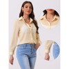 INSPIRE CHIC Women's Sheer Mesh Long Sleeve Button Down Shirts - 2 of 4