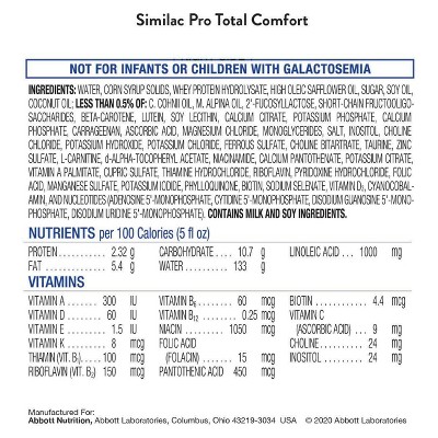 similac pro total comfort target