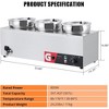 Commercial Soup Warmer 3x7.4 Quart Triple Well Bain Marie 1200W With Adjustable Temp & Faucet - 2 of 4