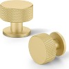 attop 10 Pack Gold Cabinet Knobs, 1.2 Inch(30.5mm) Diameter Knurled Cabinet Knobs of Metal - 2 of 4