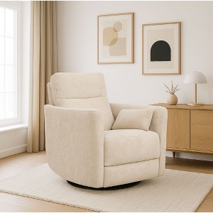 Toast Microfiber Manual Swivel Recliner with Bolster Pillows & 360 lbs Capacity - 1 of 4