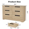 Garvee 6 Drawer Dresser, Modern Wooden Double Dresser with Embedded Handles, Storage Organizer Chest for Bedroom, Living Room, Nursery - 2 of 4