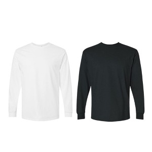 EG PRO Men's T Shirts Long Sleeve Shirts with Rib Cuffs Ultra Cotton - 2 Pack - 1 of 4