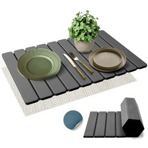 LunaLulinlk Large Stone Drying Mat for Kitchen Counter 24"×16" - Diatomaceous Earth Dish Drying Mat, Quick Dry Dark Gray - 1 of 4