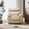Manual Recliner Chair,360 Degree Swivel Single Sofa,Pu Leather Cozy Lounge Chair,Wide Single Recliner Chair with Side Pocket for Nursery,Bedroom - 2 of 4