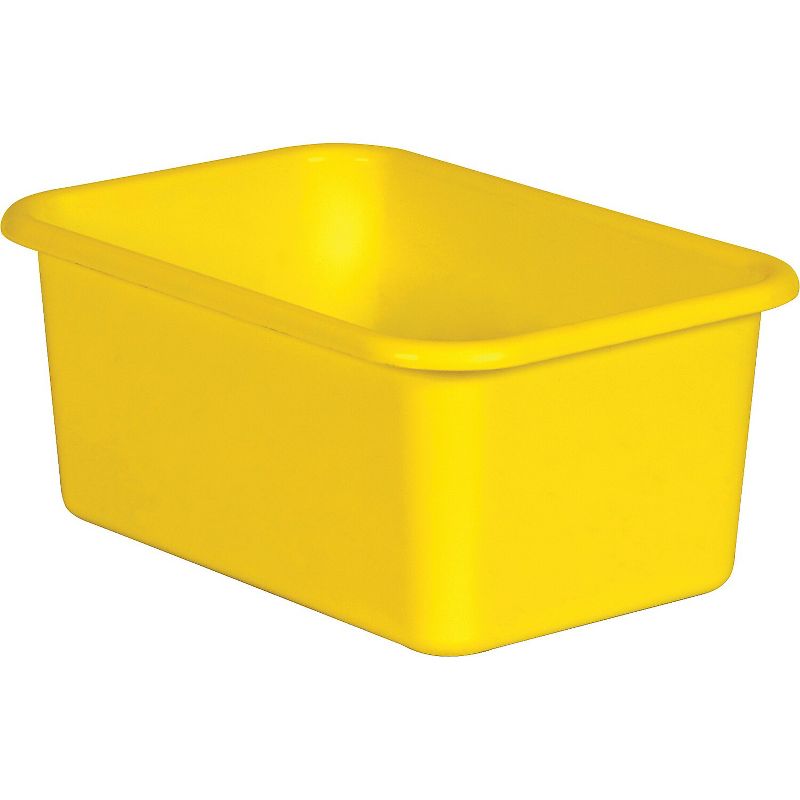 Teacher Created Resources Plastic Storage Bin Small 7.75" x 11.38" x 5"  Yellow Pack of 6, 2 of 3
