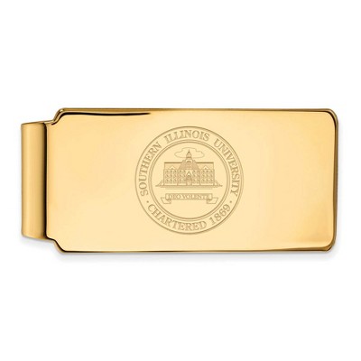 Black Bow Jewelry 10k Yellow Gold Southern Illinois Salukis NCAA Money Clip