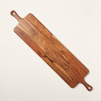 10 Round Wooden Paddle Serving Board Brown - Hearth & Hand™ with Magnolia