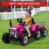 12V Kids Ride On Tractor Battery Powered Electric Tractor w/ Trailer Toddlers，Remote Control, 2+1 Gear Shift, EVA Treaded Tires, LED Lights, MP3, USB - 4 of 4