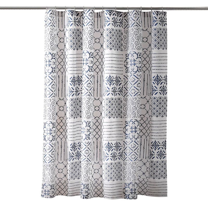 72x72 Monique Shower Curtain Blue &#8211; Lush D&#233;cor, 6 of 9