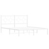 vidaXL White Steel Double Bed Frame with Headboard - Elegant Metal Slats Design (59.1"x78.7") for Modern Bedroom - 2 of 4
