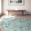 Washable Rugs Non Slip Modern Floral Area Rug for Living Room & Bedroom - 3 of 4