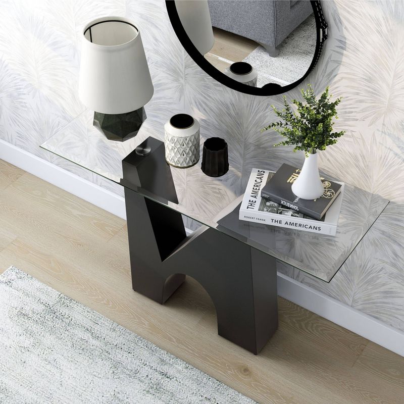 Riverpoint Modern Rectangle Console Table Clear/Black - HOMES: Inside + Out, 5 of 9