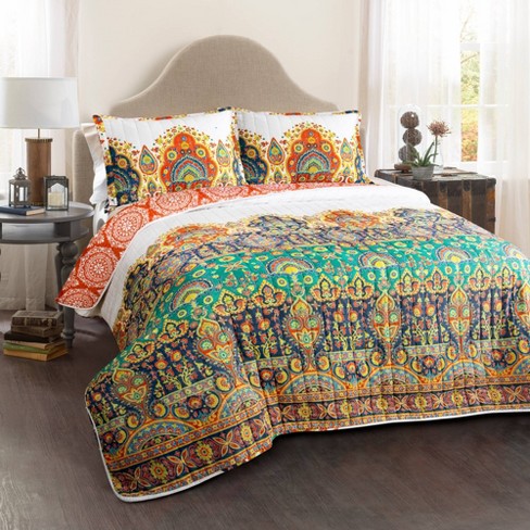 Lush Decor Bohemian Meadow Quilt Sham Set Target