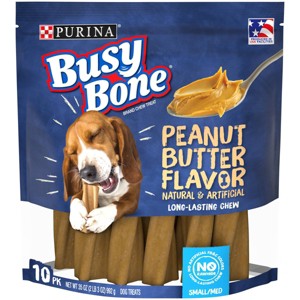 Purina Busy Bone Peanut Butter Flavor Small Medium Long Lasting Chewy Dog Treats - 1 of 4