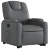 vidaXL Power Lift Assist Recliner Chair - Gray Faux Leather Manual Recline, Cup Holders, Side Pocket, 242.5 lb Capacity - 4 of 4