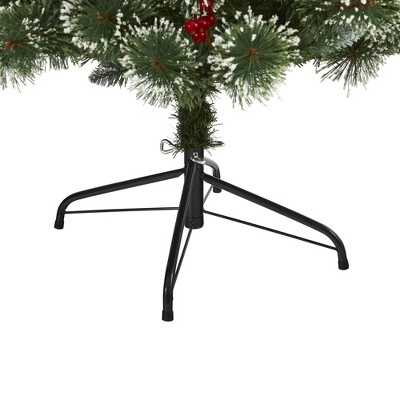 6ft Frosted Pine Artificial Christmas Tree with Warm White LED Lights
