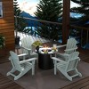 WestinTrends Outdoor Patio Folding Adirondack Chair With Round Fire Pit Table Sets - 2 of 2