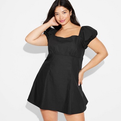 Women's Game Day Puff Short Sleeve Mini Dress - Wild Fable™ Black Xxl :  Target